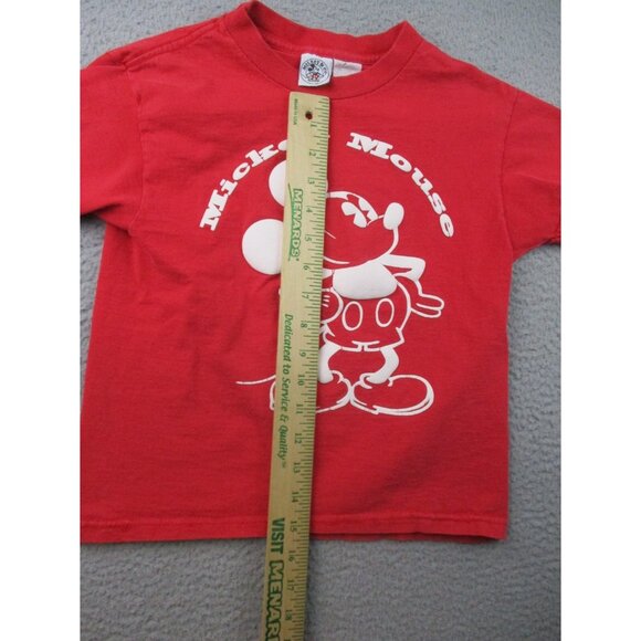 Vintage Mickey Mouse Shirt Boy's Medium 5-6 Red Disney Mickey & Co 90s Kids - Picture 3 of 9